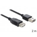DeLOCK EASY-USB 2.0-A - USB 2.0-A, 2m USB-kaapeli USB A musta DeLOCK EASY-USB 2.0-A - USB 2.0-A, 2m USB-kaapeli USB A musta