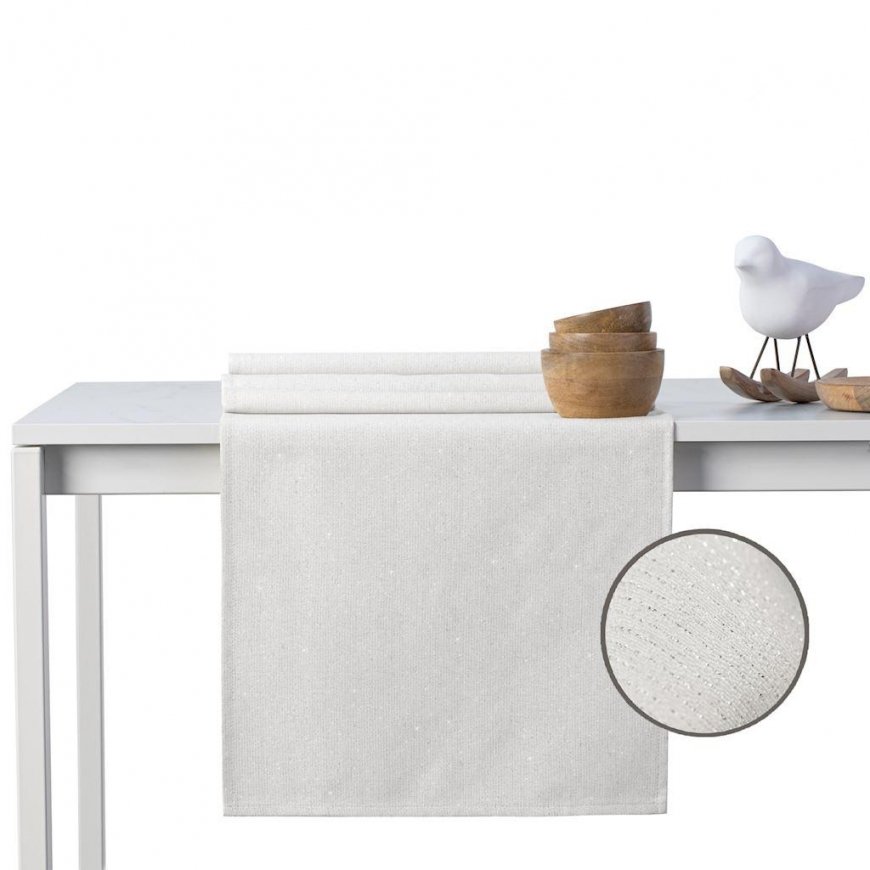 DecoKing Tablecloth DK SPARKLE HMD cream set 115x300+35x300 – 2