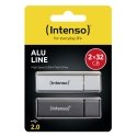 Intenso AluLine USB Drive 32GB Doppelpack 2x32GB - 32 GB USB флеш накопитель USB тип-A 2.0 Антрацит,