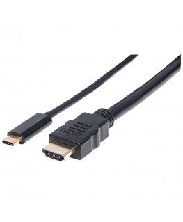 Manhattan 151764 vaizdo kabelio adapteris 2 m C tipo USB HDMI A tipo (standartinis) Juoda