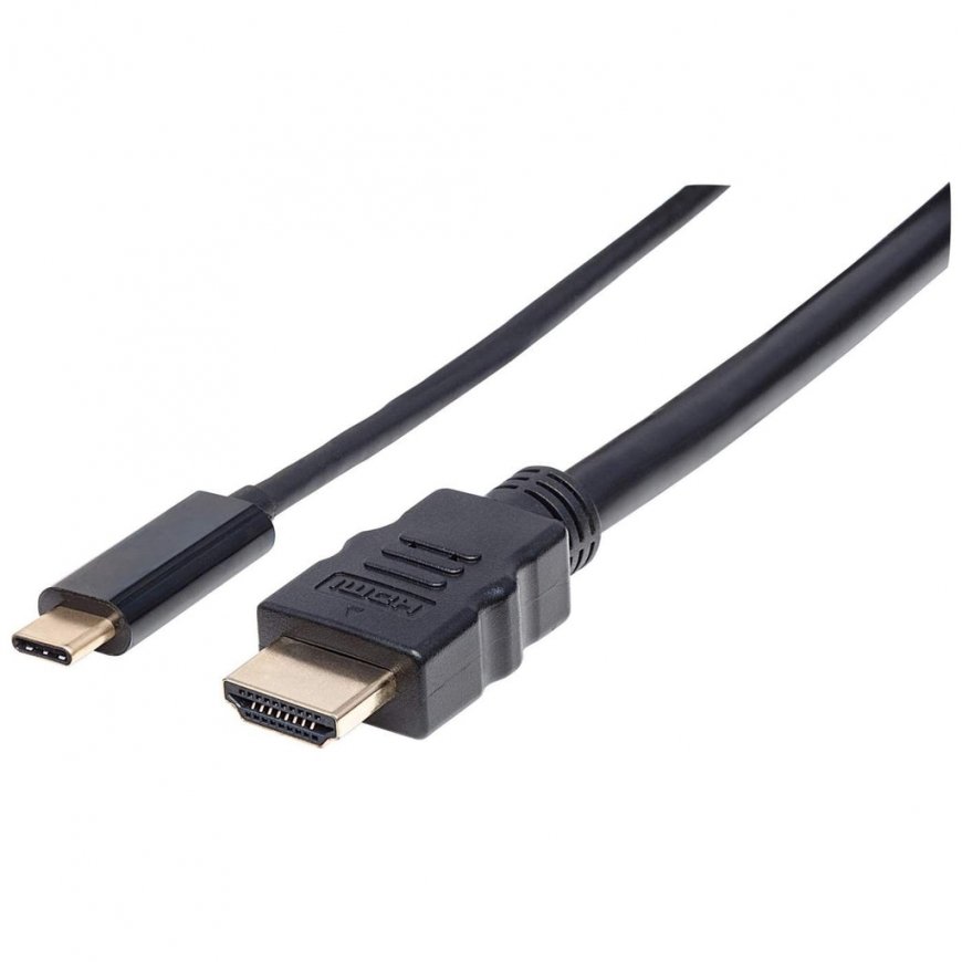 Manhattan 151764 vaizdo kabelio adapteris 2 m C tipo USB HDMI A tipo (standartinis) Juoda