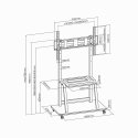 Gembird TVS-100F-01 informācijas displeja stiprinājums 2,54 m (100") Melns Gembird TVS-100F-01 informācijas displeja stiprinājums 2,54 m (100") Melns