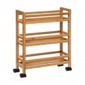 5five Simply Smart Bamboo Bathroom Shelf on Wheels, 3 Shelves, Bamboo 5five Simply Smart Bamboo Bathroom Shelf on Wheels, 3 Shelves, Bamboo