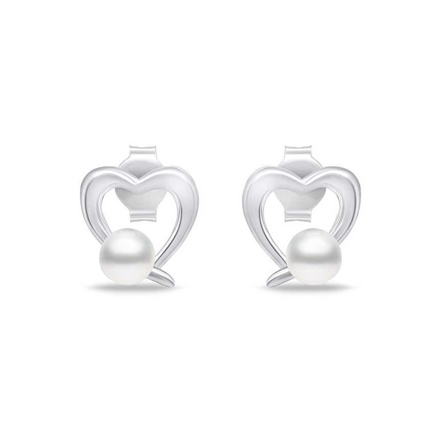 Brilio Silver Romantic silver jewelry set with pearls SET234W (earrings, necklace) – 3