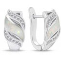 Brilio Silver Charming silver earrings with zircons and synthetic opal EA970W Brilio Silver Charming silver earrings with zircons and synthetic opal EA970W