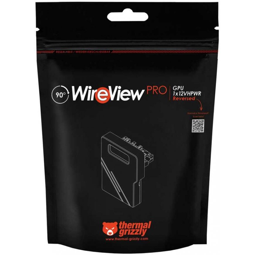 Thermal Grizzly WireView 90 Pro -näytönohjain, 1x12VHPWR - käänteinen – 5