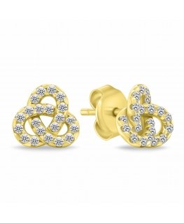 Brilio Silver Gold-plated earrings Knot with cubic zirconia EA1172Y