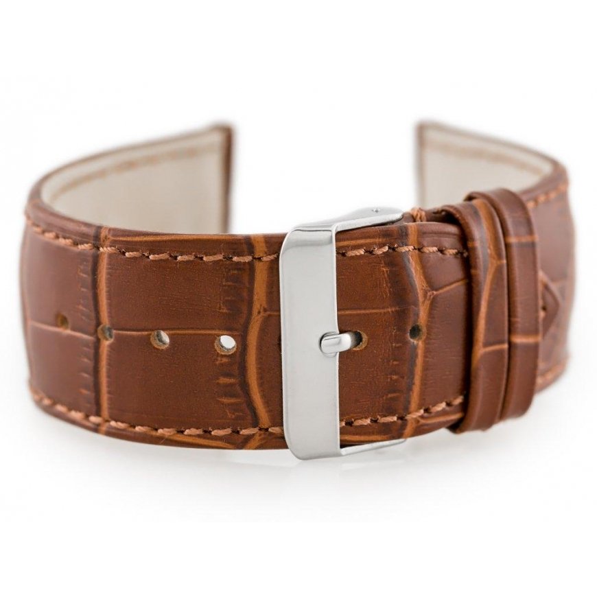 Pacific W64 leather watch strap - brown - 24mm