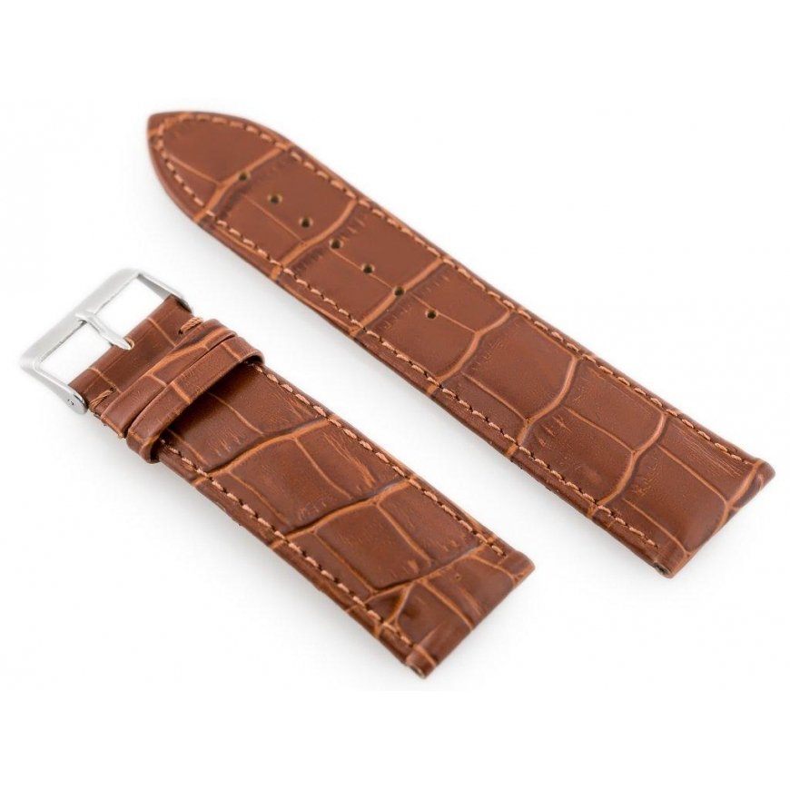 Pacific W64 leather watch strap - brown - 24mm – 2