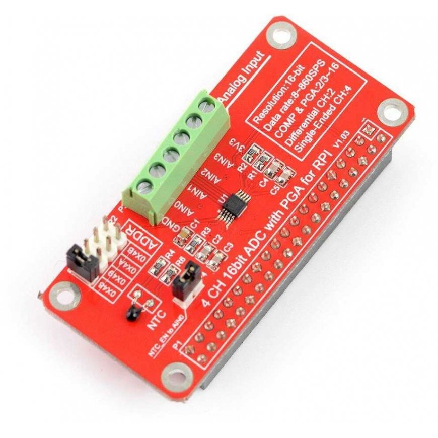 Alkuperäinen ADC 16-bittinen muunnin - 4 kanavaa ADS1115 - Raspberry Pi