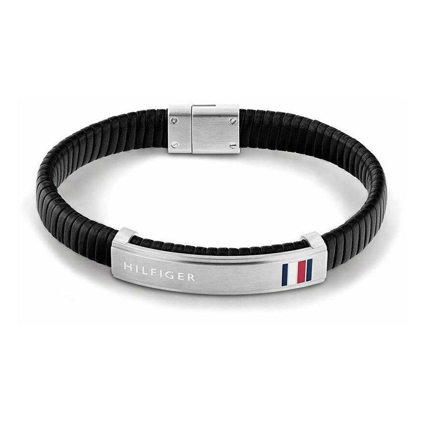 Tommy Hilfiger Modern Black Leather Bracelet 2790349