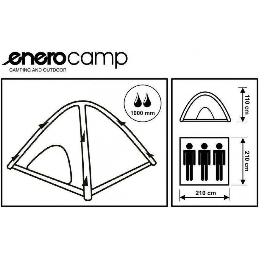 Enero Camp 3 PEOPLE HOLIDAY INFLATABLE TENT 210x210x110cm ENERO CAMP – 3