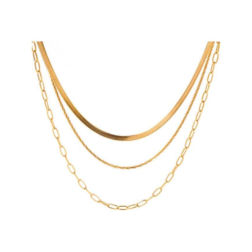Troli Triple gold-plated necklace VAAJDNW2308015G