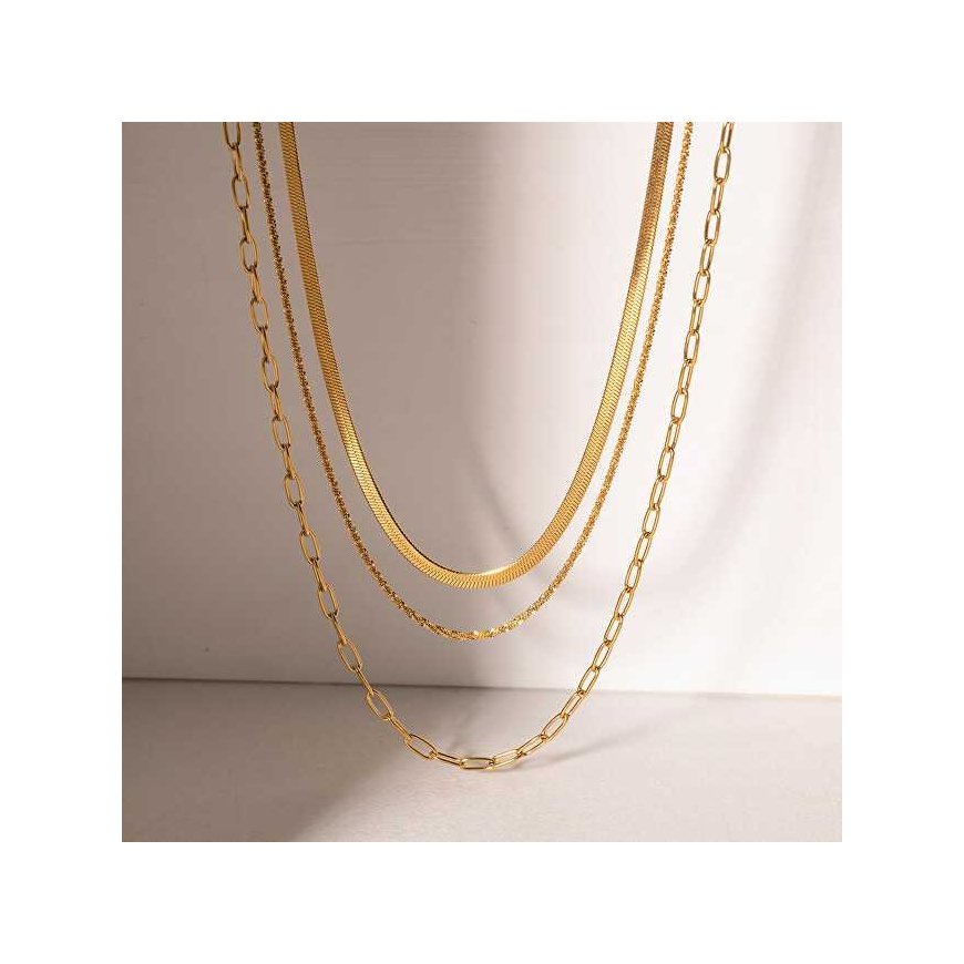 Troli Triple gold-plated necklace VAAJDNW2308015G – 2