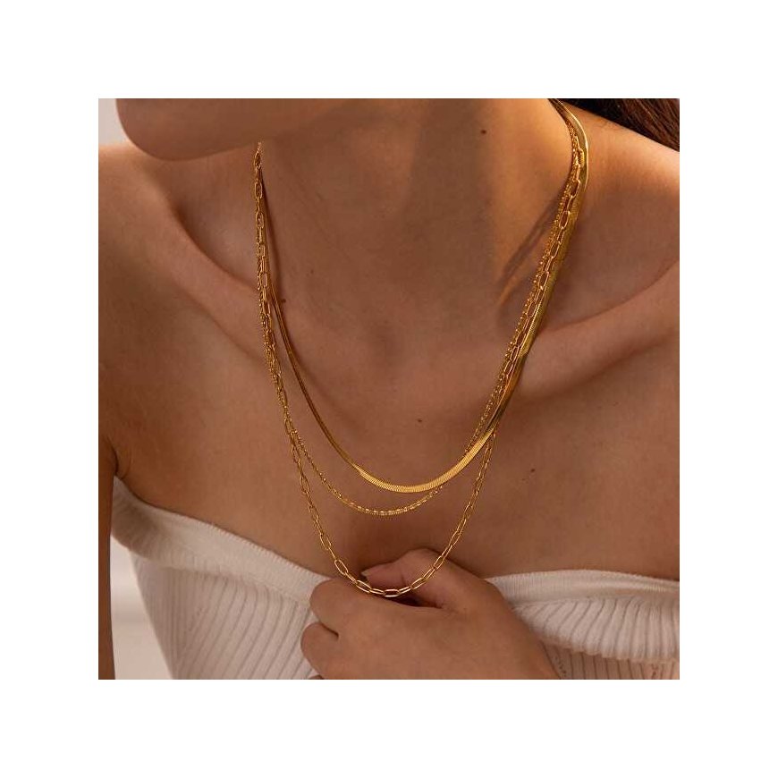 Troli Triple gold-plated necklace VAAJDNW2308015G – 3