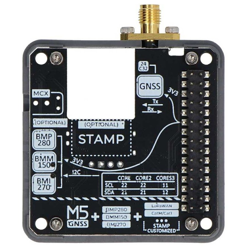GNSS-moduuli paineanturilla, IMU:lla ja magnetometrillä - NEO-M9N, BMP280, BMI270, BMM150 - M5Stack Core - M5Stack M135 – 2