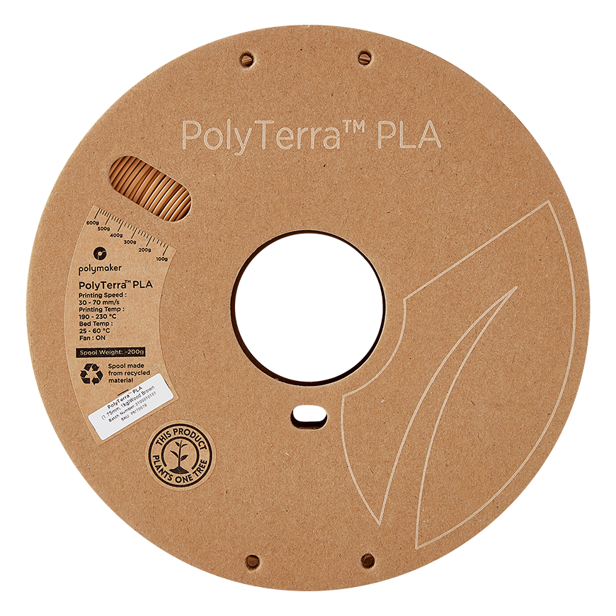 Polymaker PolyTerra PLA - 1kg - 1.75mm - Puunruskea – 3