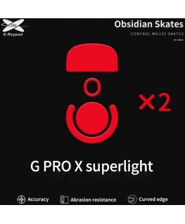 X-Raypad Obsidian -rullaluistimet Logitech G Pro X Superlight Red 2 kpl. (Punainen) Vaihtohiiren jalat