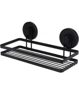 Bathroom Solutions Bathroom Solutions shower basket Bathroom basket with suction cups, black, 25 x 10 x 8.7 cm