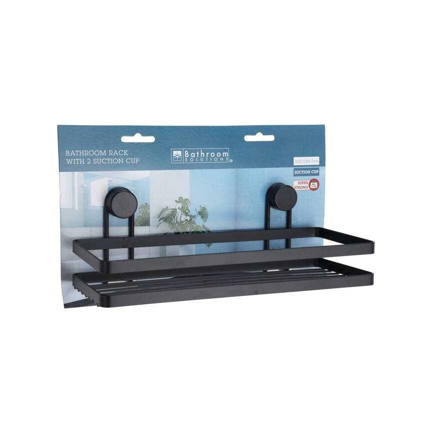 Bathroom Solutions Bathroom Solutions shower basket Bathroom basket with suction cups, black, 25 x 10 x 8.7 cm – 2
