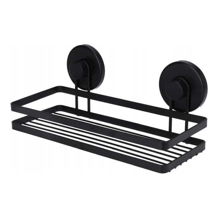 Bathroom Solutions Vonios kambario sprendimai dušo krepšelis Vonios kambario krepšelis su siurbtukais, juodas, 25 x 10 x 8,7 cm – 3
