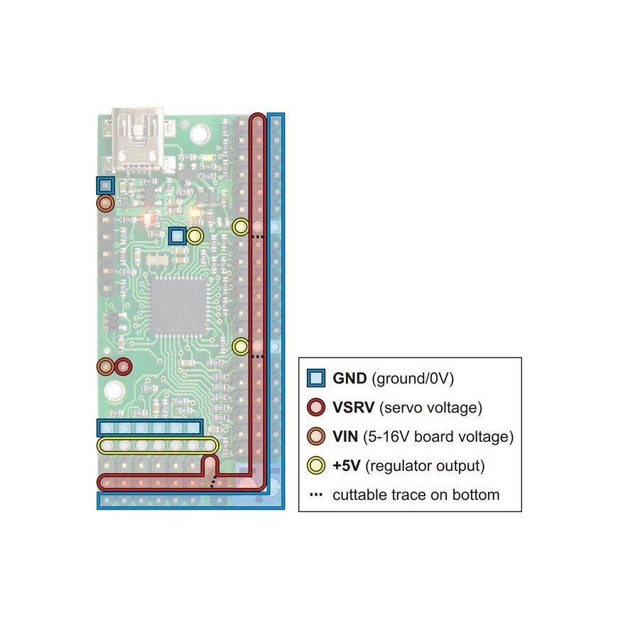 Mini Maestro USB 24-channel servo controller, Pololu 1356 – 3