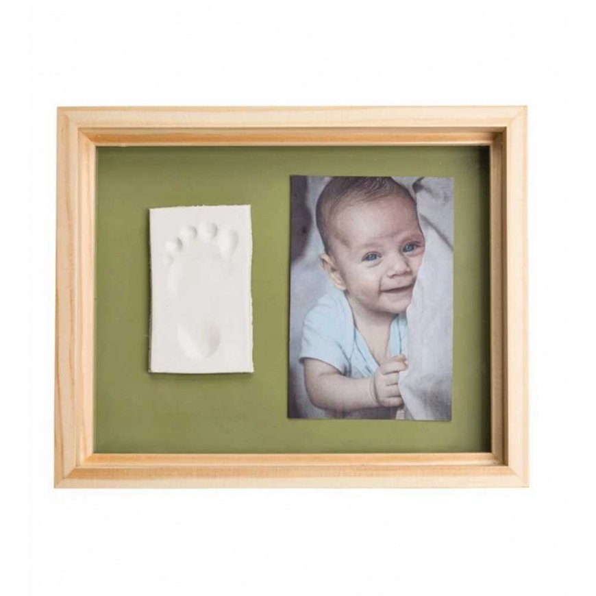 Akcija! Baby Art Pure Frame wooden komplekts mazuļa pēdiņu vai rociņu nospieduma izveidošanai 3601092030