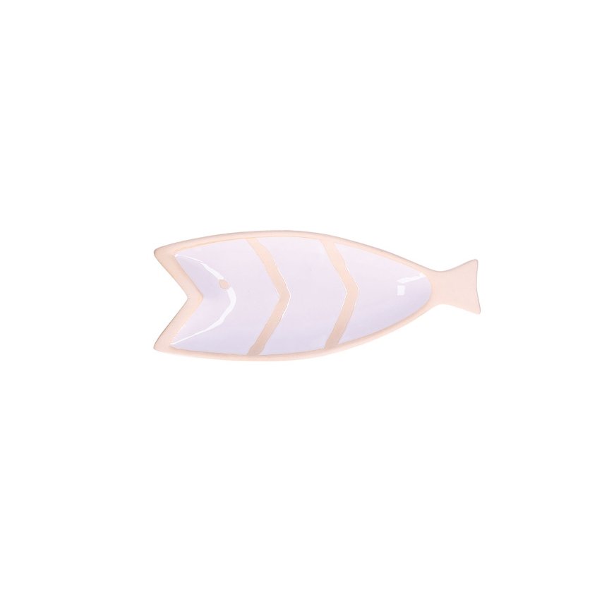 Npc Polska RITUALI DOMESTICI PELAGICOILLOGICO Talerz ryba white 30.5 x 12.5 x 3 cm