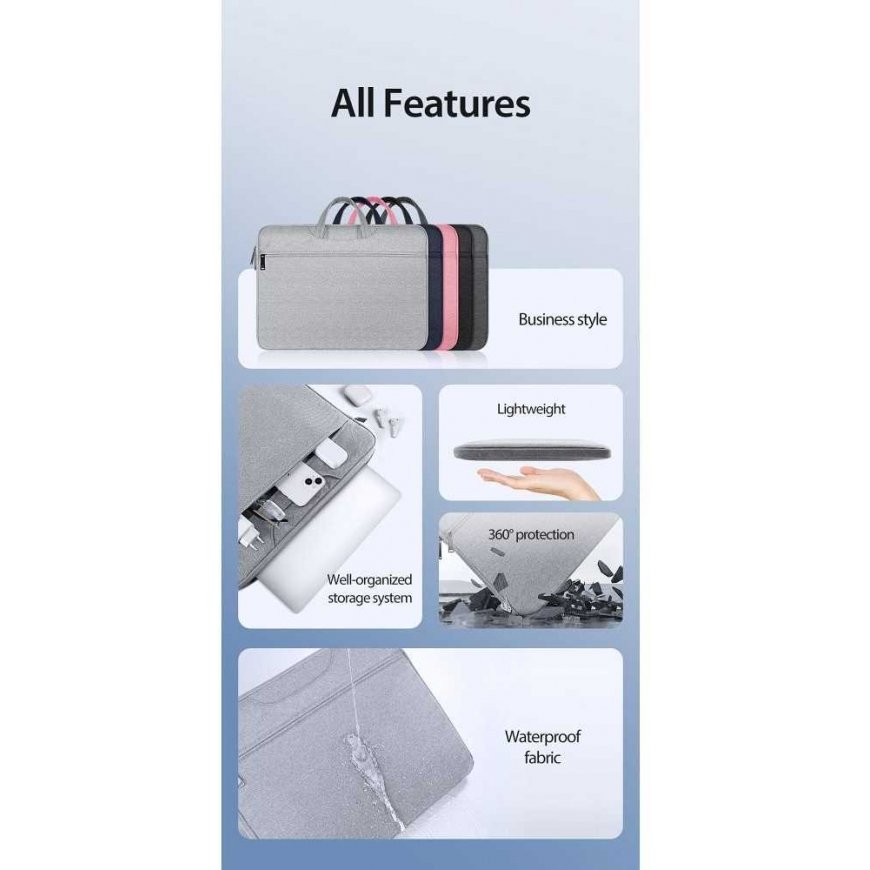 DUX DUCIS bag LBTC for laptop 15.5-16" Horizontal Handbag light gray – 4