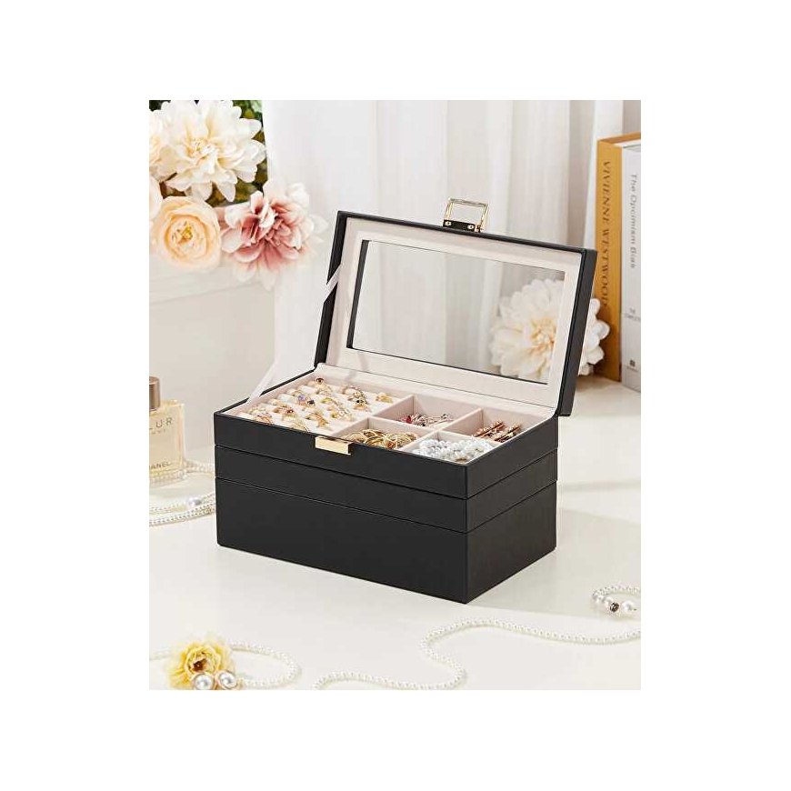 Troli Three-Tier Black Jewelry Organizer – 3
