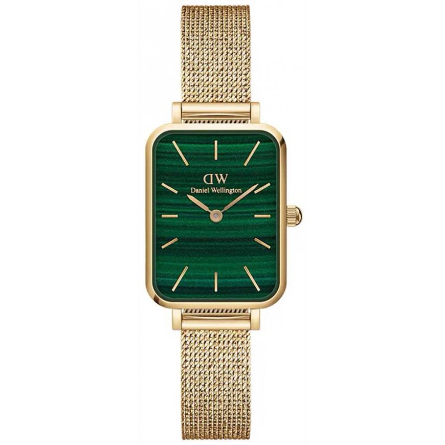 Naisten rannekello DANIEL WELLINGTON Quadro Pressed Evergold Emerald 20mm DW00100561+ BOX (zw505m)