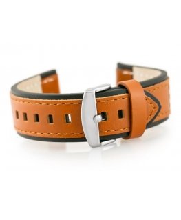 Pacific W80 brown/black 24mm leather watch strap