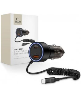 CC05 Car Charger 2-Port PD60 W + USB-C Cable - Black