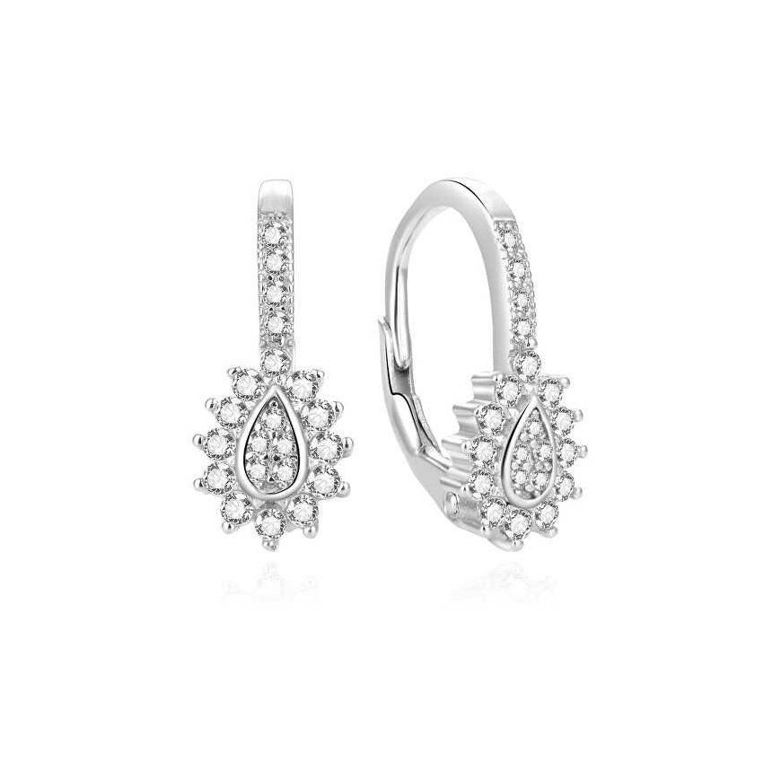 Beneto Glittering silver earrings with zircons AGUC2154L