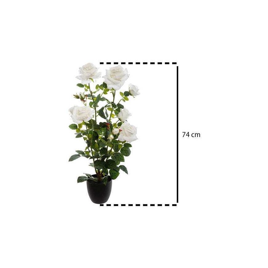 Atmosphera Artificial plant in a pot BUSH Roses, 74 cm, white – 3