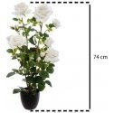 Atmosphera Artificial plant in a pot BUSH Roses, 74 cm, white Atmosphera Artificial plant in a pot BUSH Roses, 74 cm, white