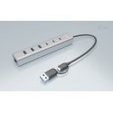 i-tec CAHUBMETAL7 interfeisa centrmezgls USB 3.2 Gen 1 (3.1 Gen 1) Type-A + Type-C 5 Mbit/s Pelēks i-tec CAHUBMETAL7 interfeisa centrmezgls USB 3.2 Gen 1 (3.1 Gen 1) Type-A + Type-C 5 Mbit/s Pelēks