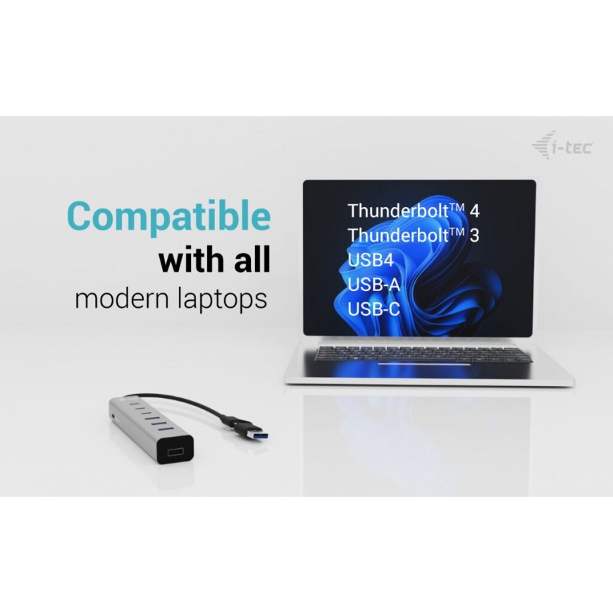 i-tec USB-C/USB-A Charging Metal HUB 7 port (3x USB-C, 4x USB-A) – 5