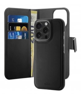 PURO Wallet Detachable mobiiltelefoni ümbris 16 cm (6.3") Rahakotiümbris Must
