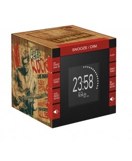 Bigben Interactive RR70PROCKWOOD radio Kello Digitaalinen musta, Ruskea, Punainen