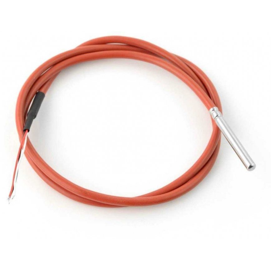 Oem Waterproof probe with temperature sensor DS18B20 - 1m - brown - silicone