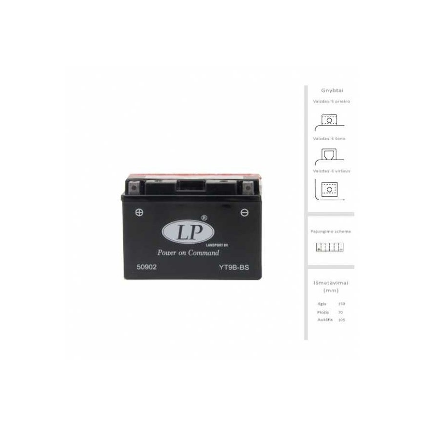 Landport Battery 8 Ah 115 A EN 12V