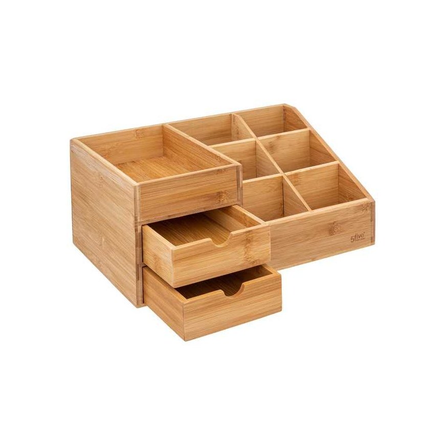 5five Simply Smart Bamboo Bamboo Cosmetic Holder, 3 Drawers – 5