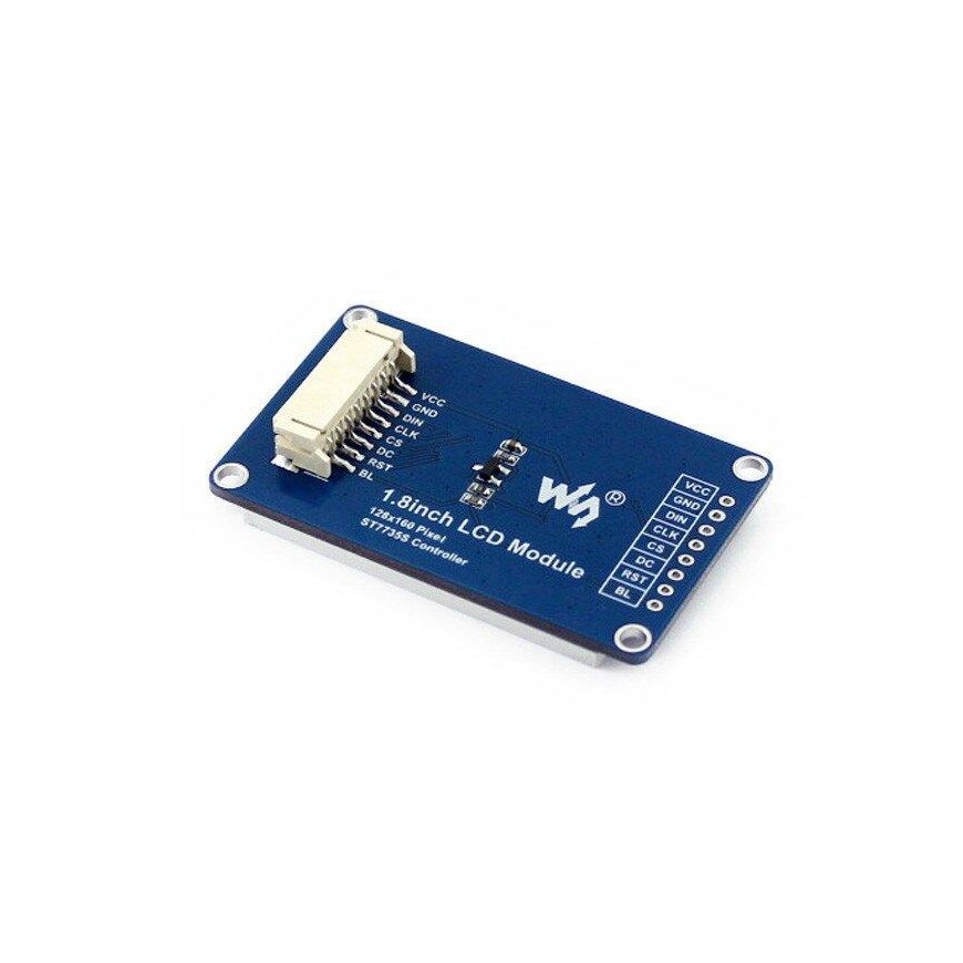 LCD TFT, värinäyttö 1,8" 128x160px SPI, Waveshare 13892 – 2
