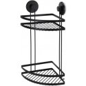 Bathroom Solutions Bathroom shower shelf, two-tier, with suction cups, black, 25 x 18 x 37 cm Bathroom Solutions Bathroom shower shelf, two-tier, with suction cups, black, 25 x 18 x 37 cm