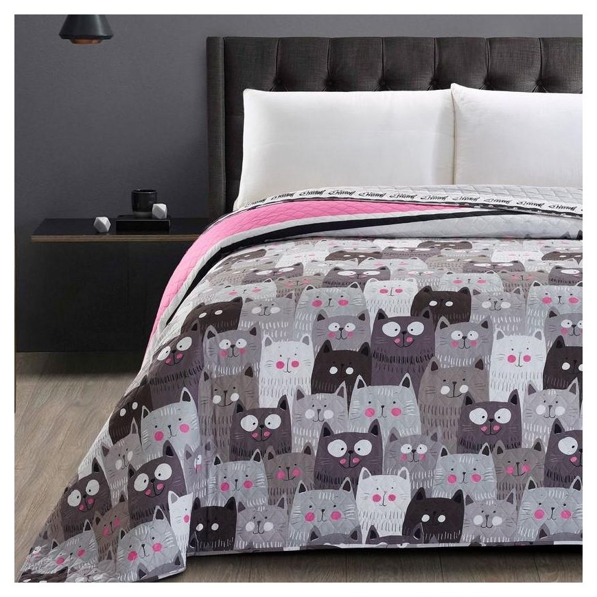Double-sided bedspread DecoKing Cat's Invasion, 220 cm x 200 cm