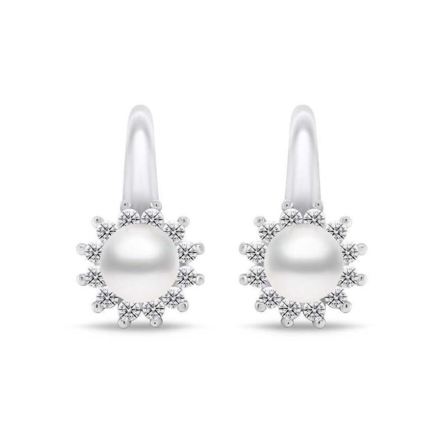 Brilio Silver Elegant silver earrings with zircons EA788W – 2