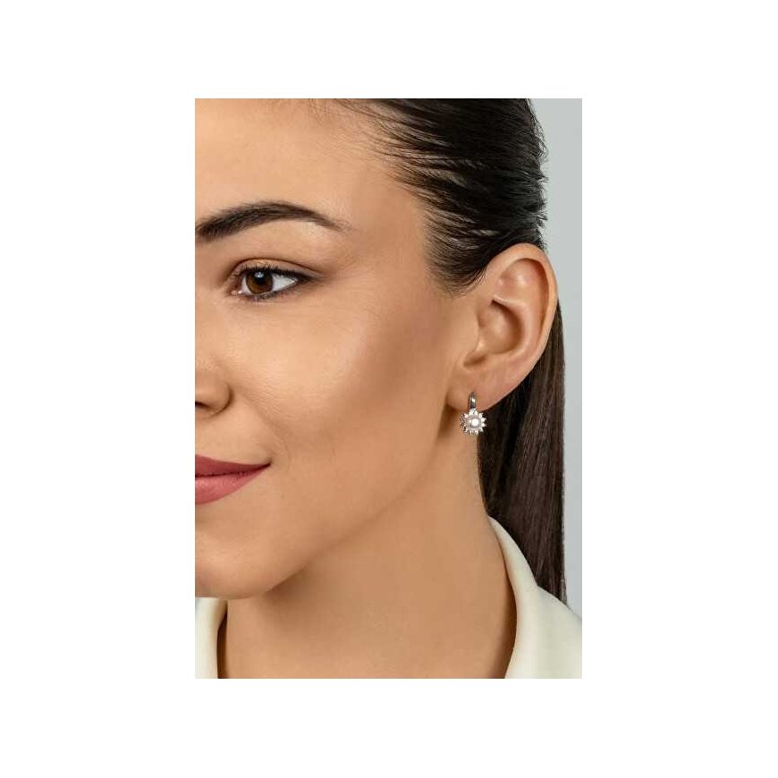 Brilio Silver Elegant silver earrings with zircons EA788W – 3