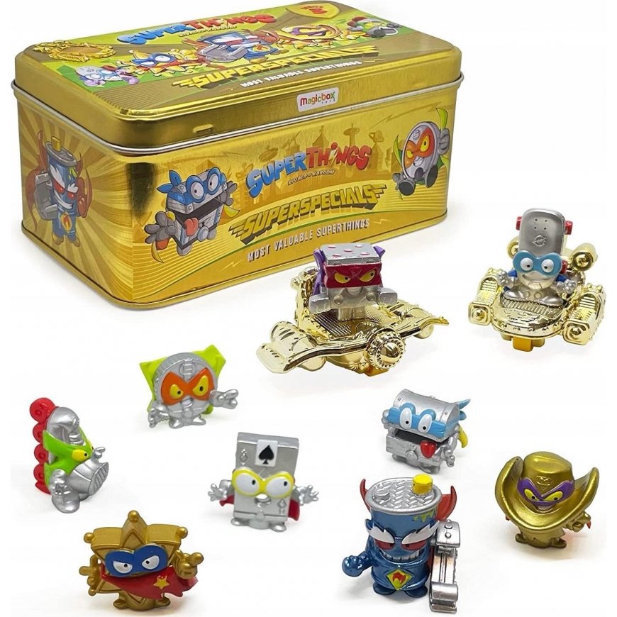 Magic Box SuperThings Super Special Gold Tin ekskluzywny komplektas su serii 3 auksinė puszka