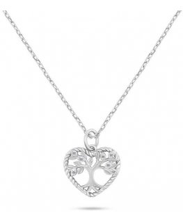 Brilio Silver Matching Silver Tree of Life Necklace NCL152W